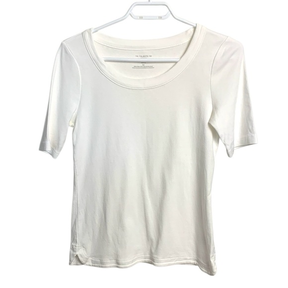 Talbots Petite Bright White 100% Pima Cotton T Shirt - Picture 1 of 12